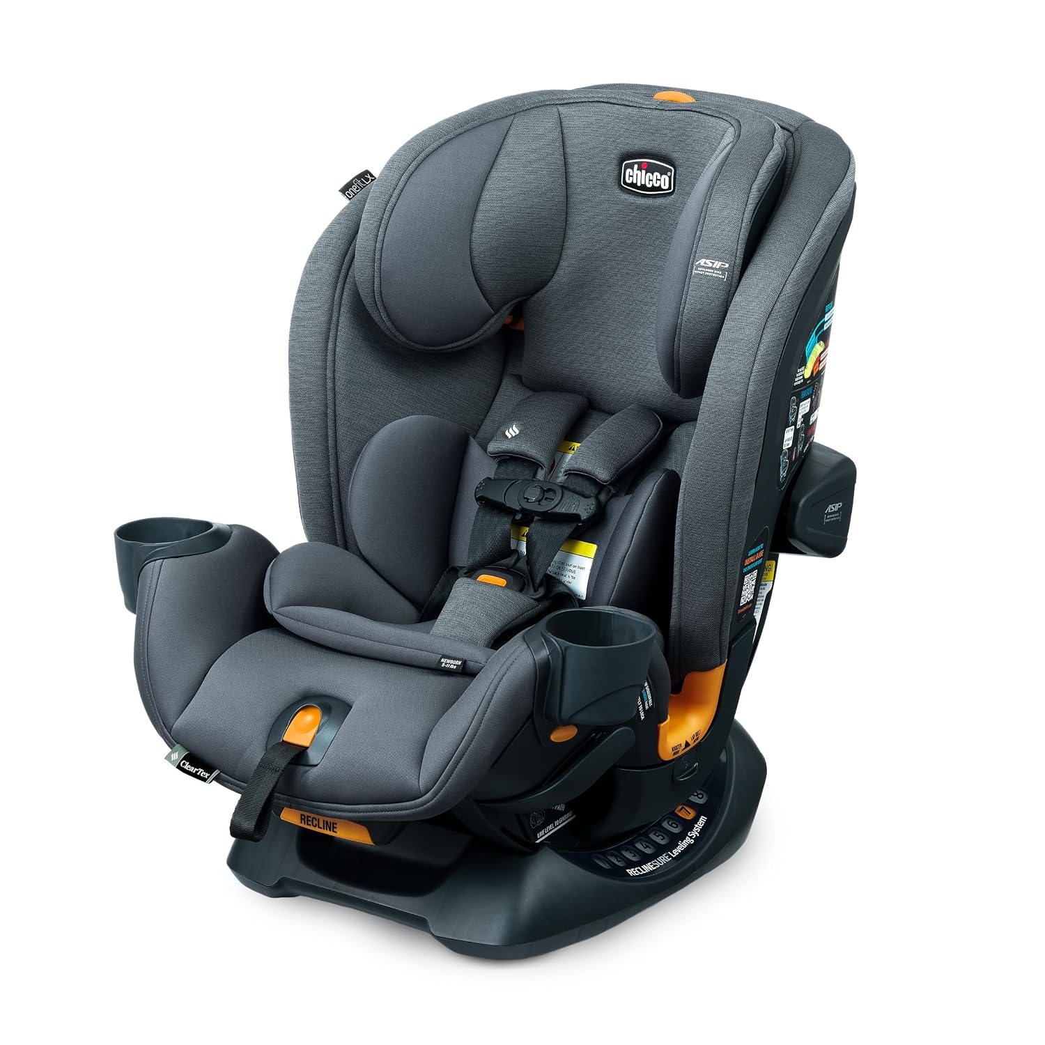 Chicco OneFit LX ClearTex — Keeping a child rear-facing without a fight over legroom.