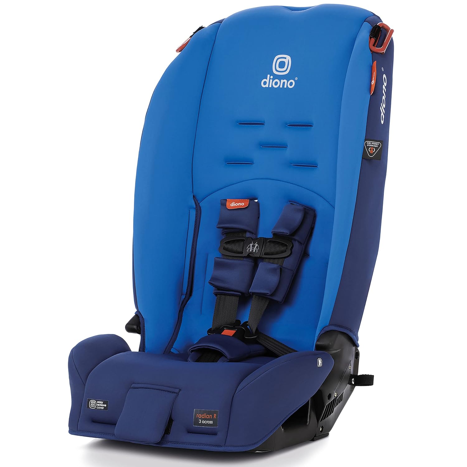 Diono Radian 3R — A child still in a harness, where a folding seat matters most.